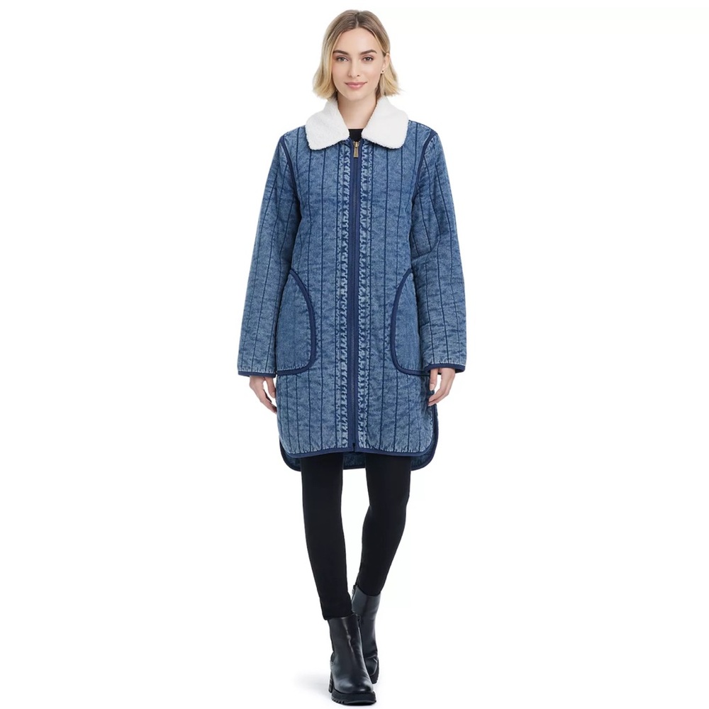 Modern by Sanctuary denim fleece coat.